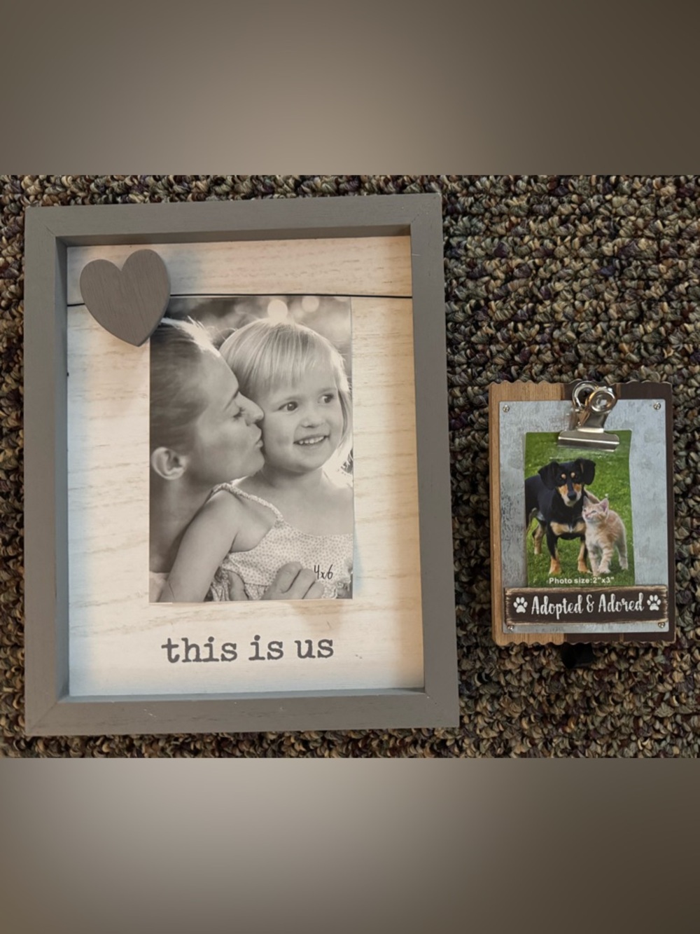 Bundle —2 New Farmhouse Style Photo Frames: “This is Us” & “Adopted & Adored.”